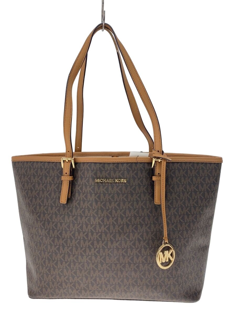 【中古】MICHAEL KORS◆トートバッグ/PVC/BRW/総柄/35H8GTVT2B【御徒面子】