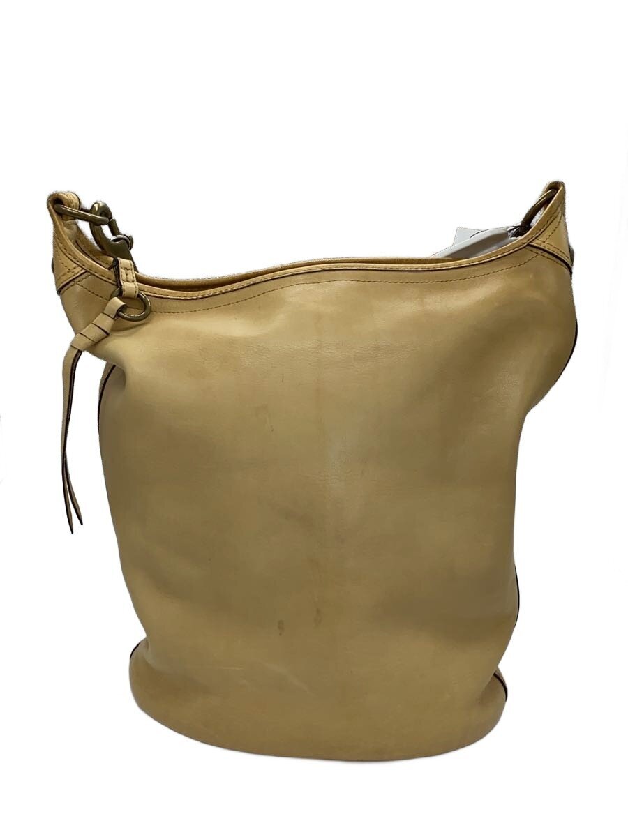 【中古】COACH◆ラージダッフル_ブリーカー_赤銅色/なめし革/BEG【御徒面子】