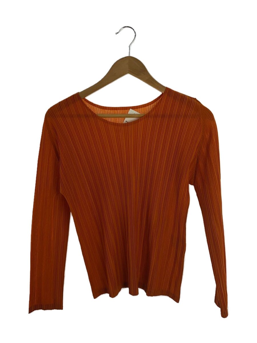 【中古】PLEATS PLEASE ISSEY MIYAKE◆長袖プルオーバー/3/ポリエステル/ORN/PP63-FK341//【レディースお召しもの】