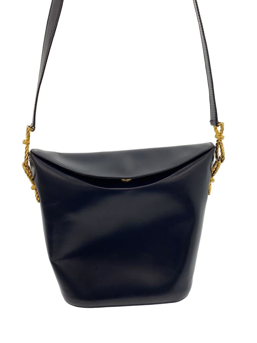 【中古】CELINE◆ショルダーバッグ/なめし革/BLK//【御徒面子】
