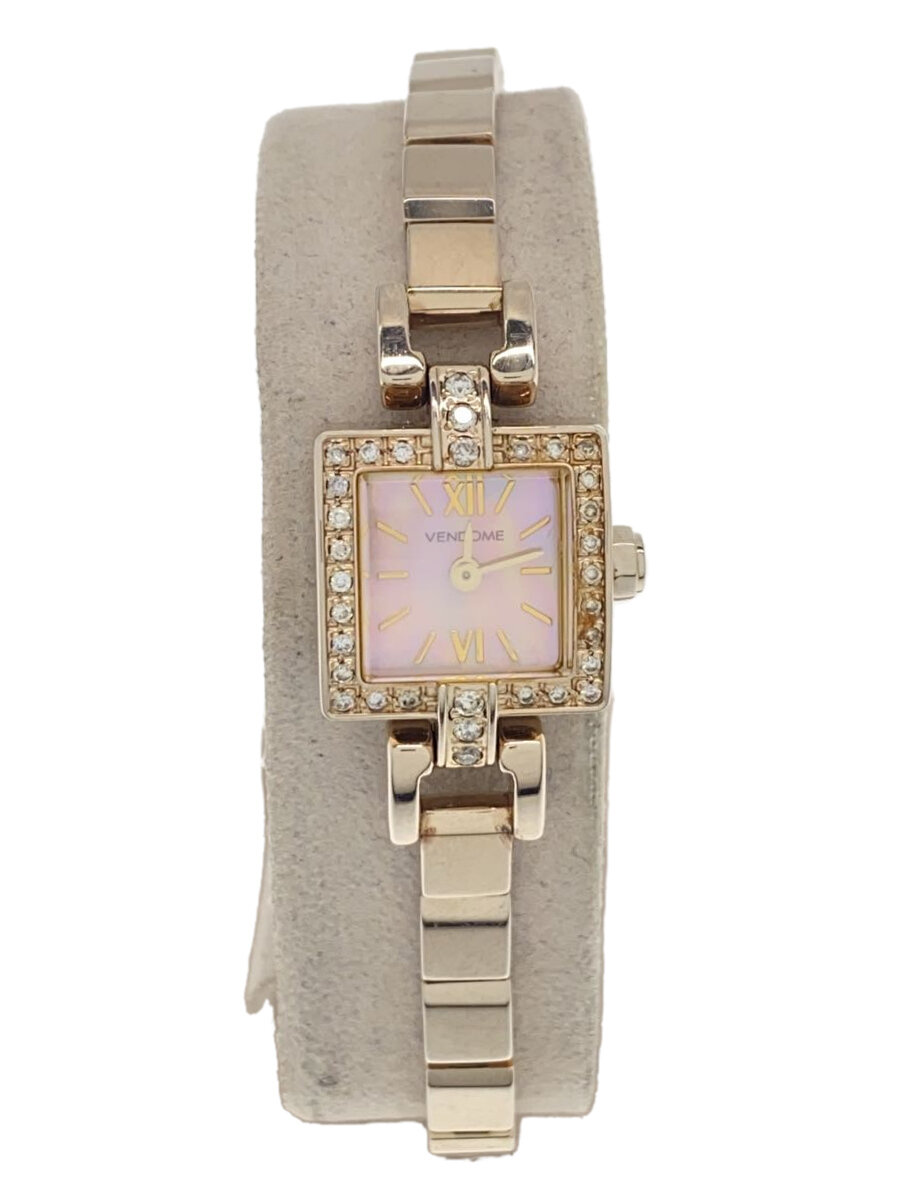 【中古】VENDOME AOYAMA◆クォーツ腕時計/アナログ/ラインストーン/0.24ct/PNK/GLD//【服飾雑貨他】|2nd STREET 店