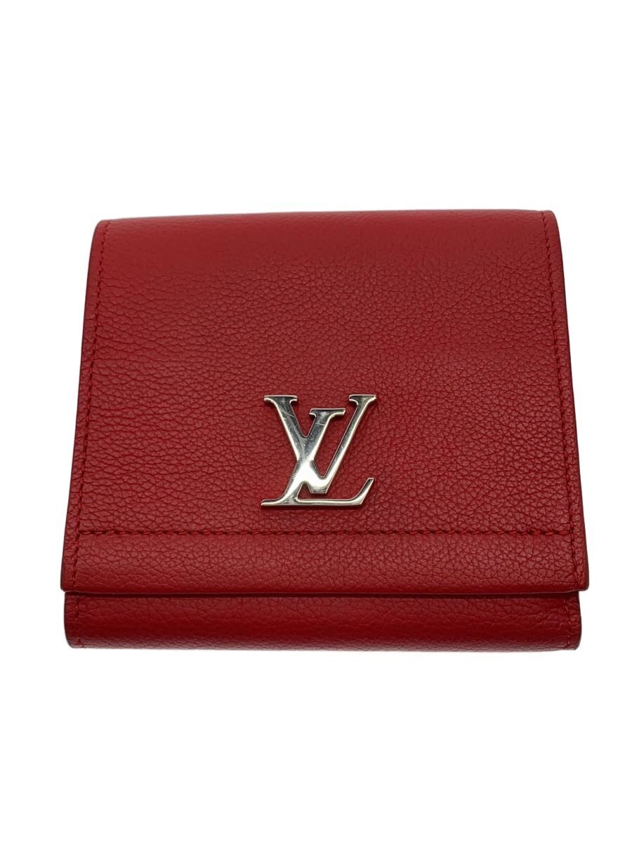 【中古】LOUIS VUITTON◆ポルト・フォイユ・ロックミーII・パウダーコンパクト/牛皮/RED/レディース//【服飾雑貨他】