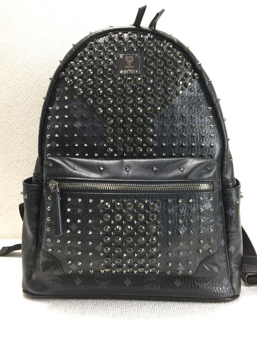 【中古】MCM◆エムシーエム/背嚢/なめし革/BLK/総柄//【御徒面子】