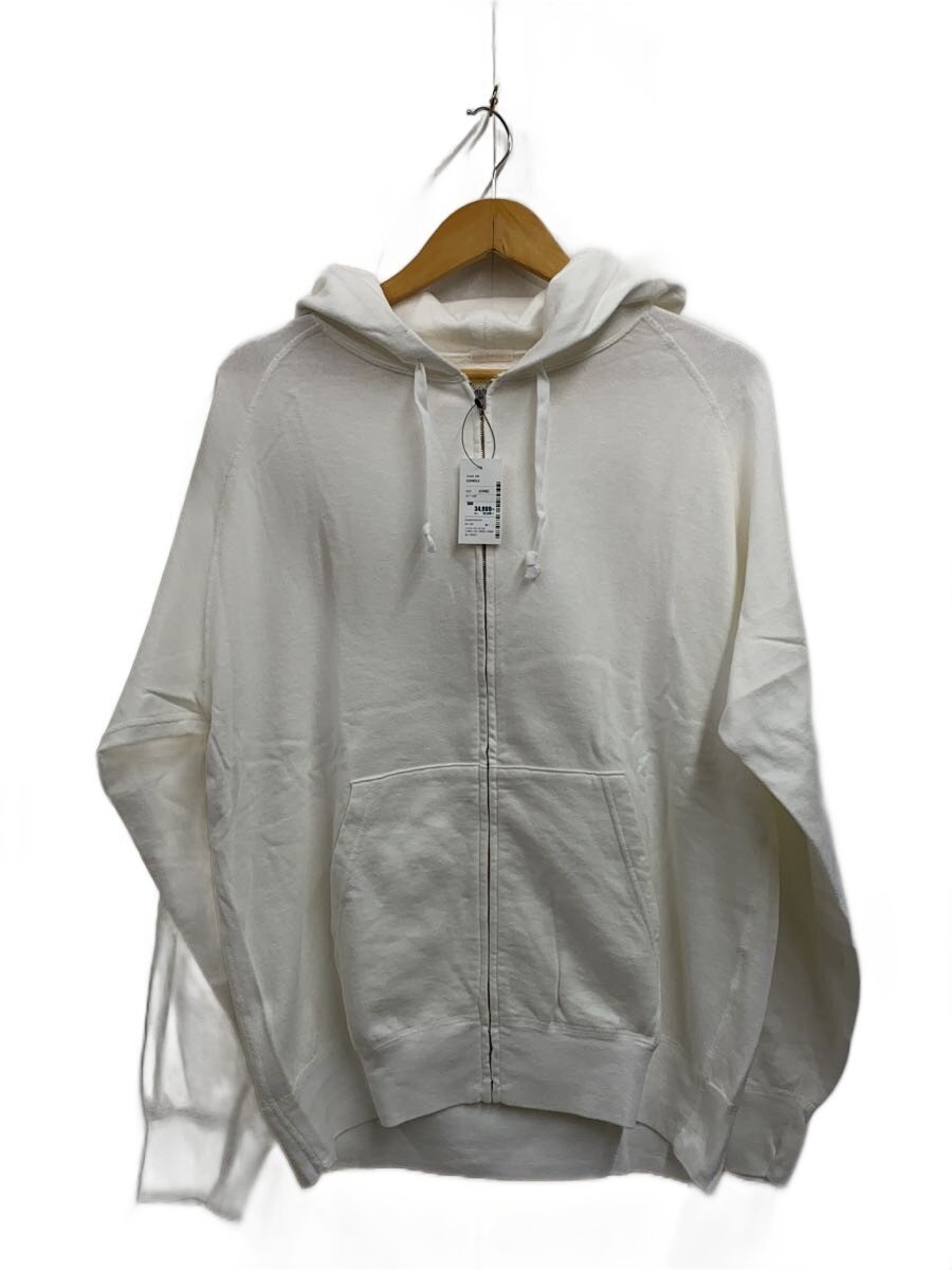 【中古】COMOLI◆24AW/生産物染裏毛ジップパーカー/2/綿織物/WHT/z01-05027//【メンズウェア】