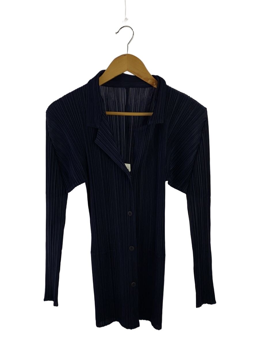 【中古】PLEATS PLEASE ISSEY MIYAKE◆上衣/4/ポリエステル/NVY/PP93-JD110【レディース御召しもの】