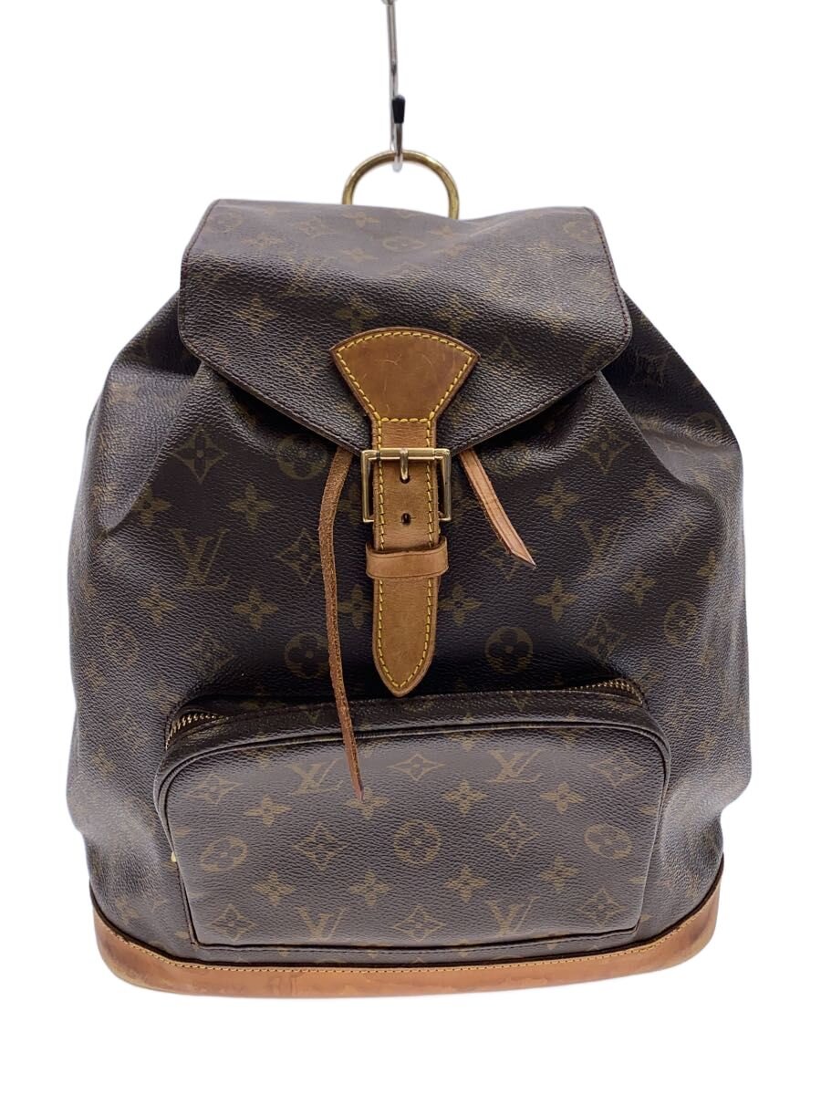 【中古】LOUIS VUITTON◆モン掏摸_モノグラム・帆布/PVC/BRW/モノグラム【御徒面子】