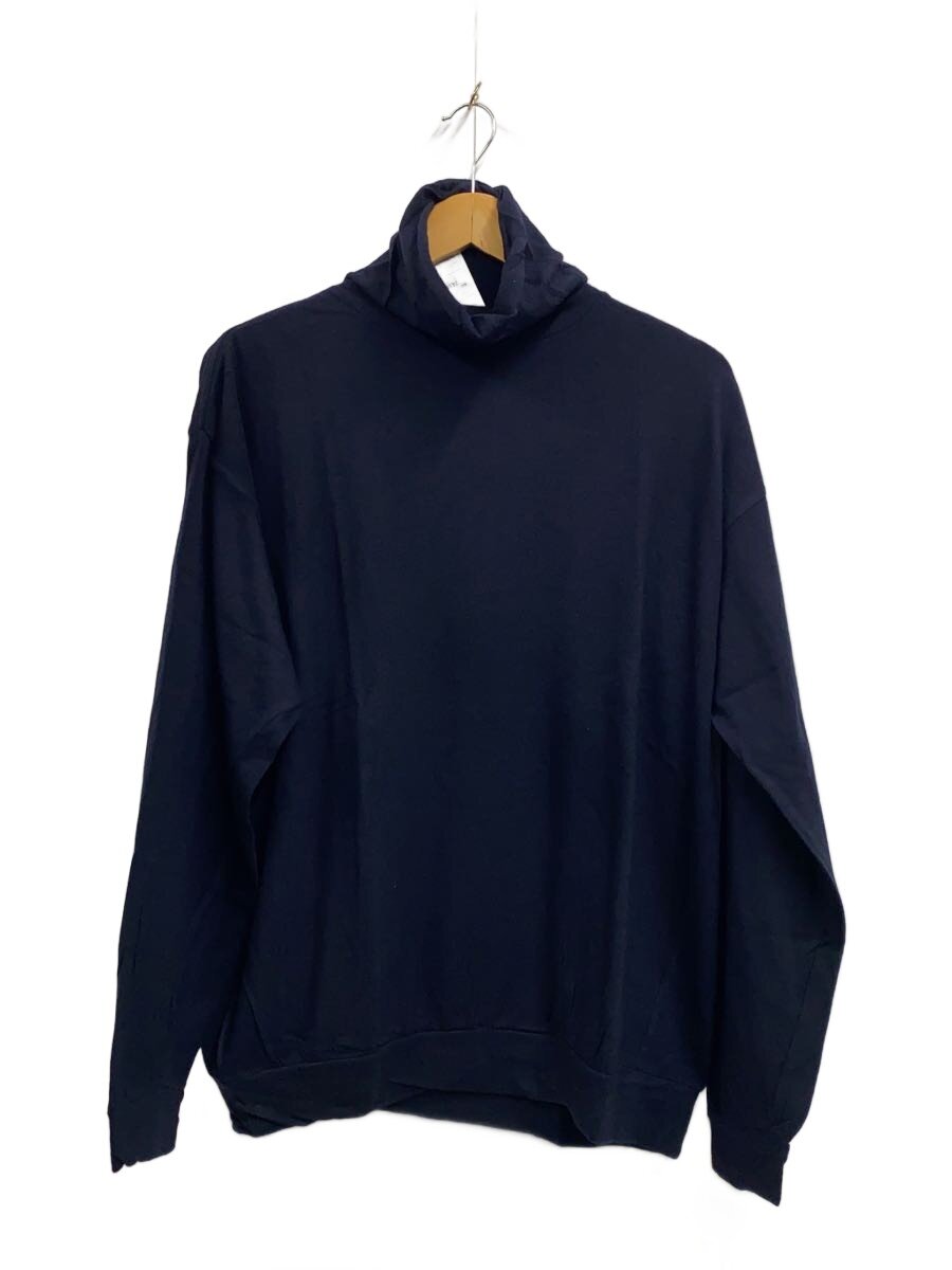 【中古】COMOLI◆24SS/羊毛天竺タートルネック/長袖ティーシャツ/3/羊毛/NVY/y03-05006【メンズウェア】