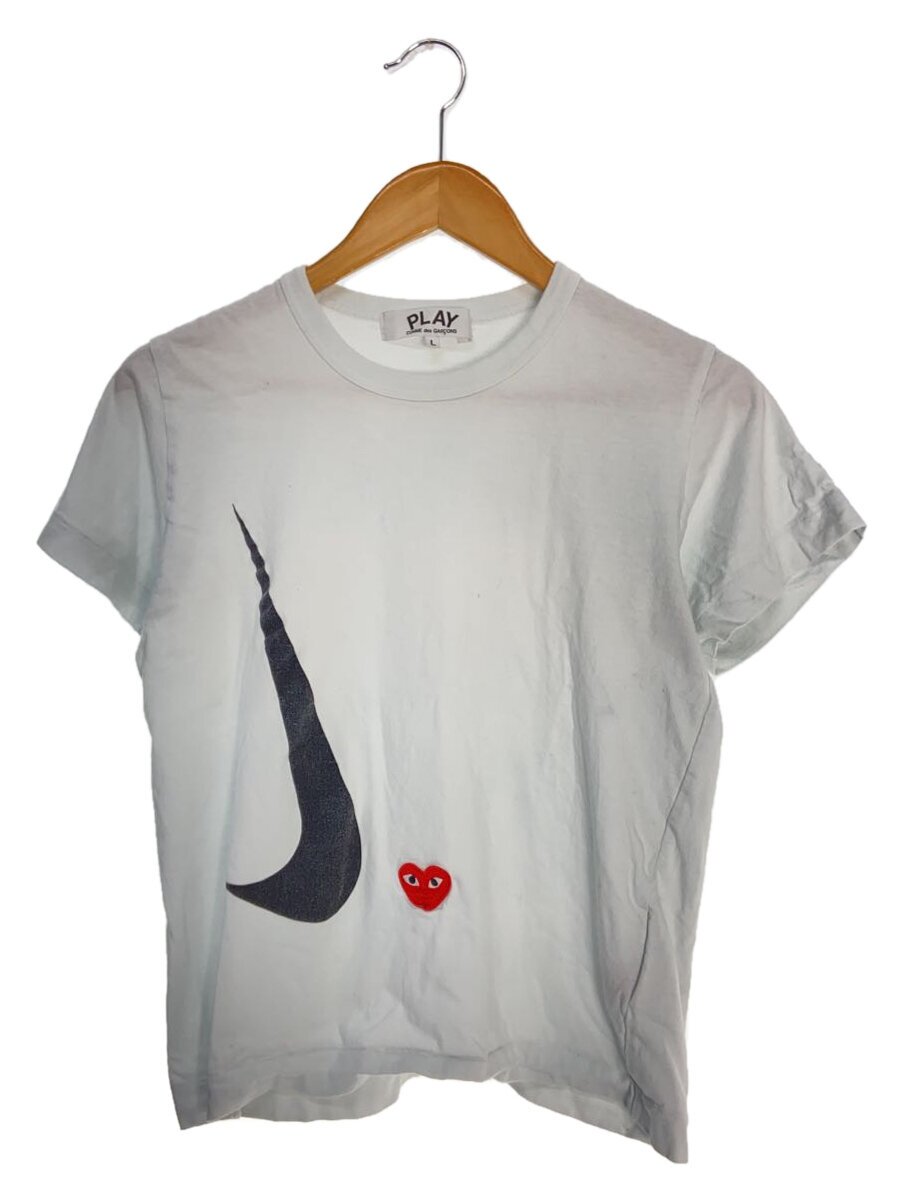 【中古】PLAY COMME des GARCONS◆ティーシャツ/L/綿織物/WHT/AE-T401【レディース御召しもの】