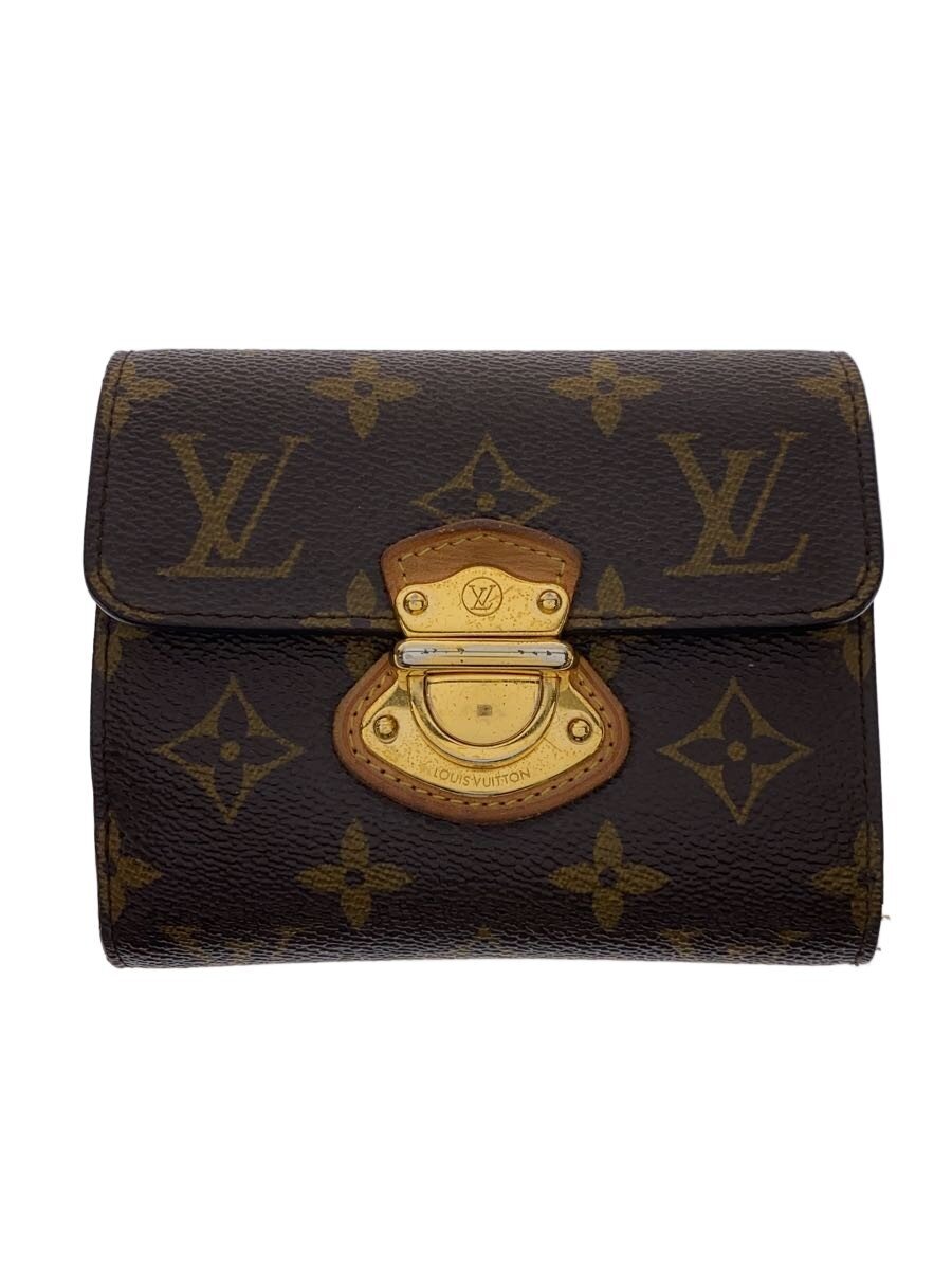 【中古】LOUIS VUITTON◆ポルト・フォイユ・ジョイ_モノグラム・帆布/PVC/BRW/レディース【服飾雑貨他】