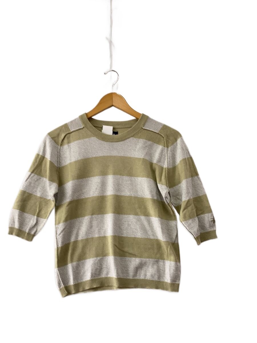 【中古】STUSSY◆90s/紺曳き船/七分袖編み物/S/アクリル樹脂/ベージュ/間借り人//【レディース御召しもの】