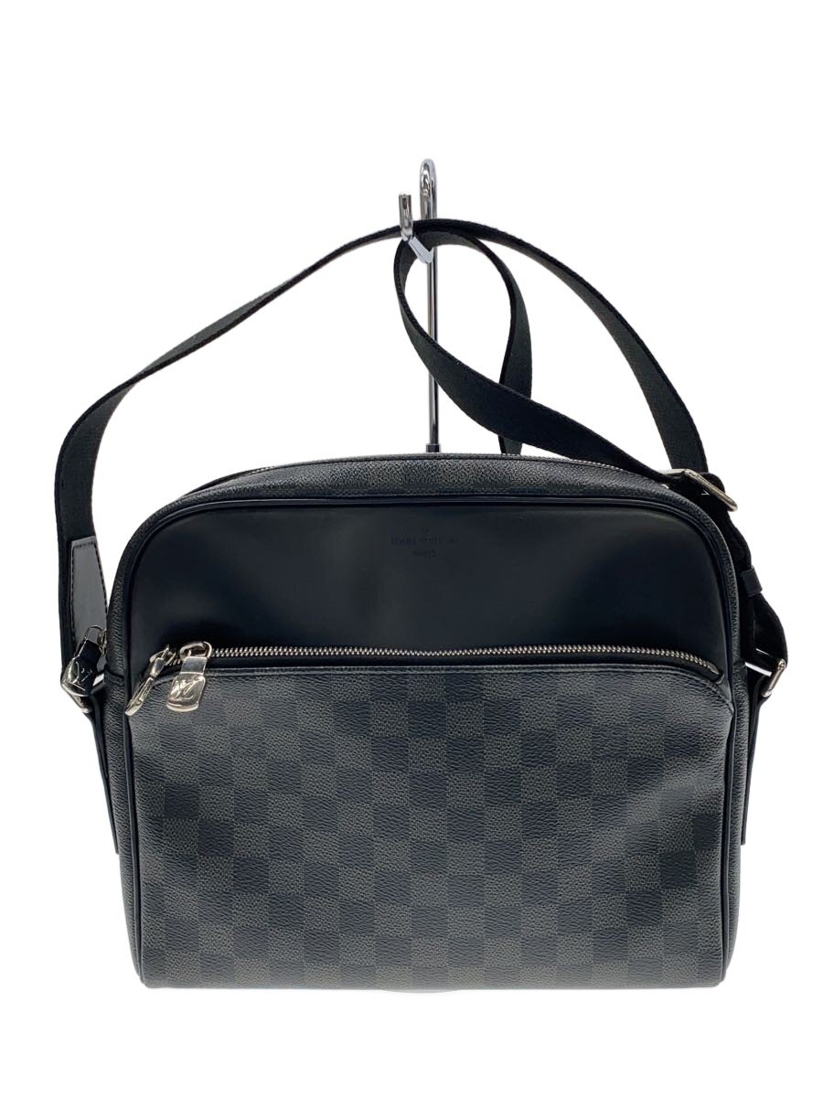 【中古】LOUIS VUITTON◆デイトンPM_ダミエ・グラフィット/PVC/BLK/総柄【御徒面子】
