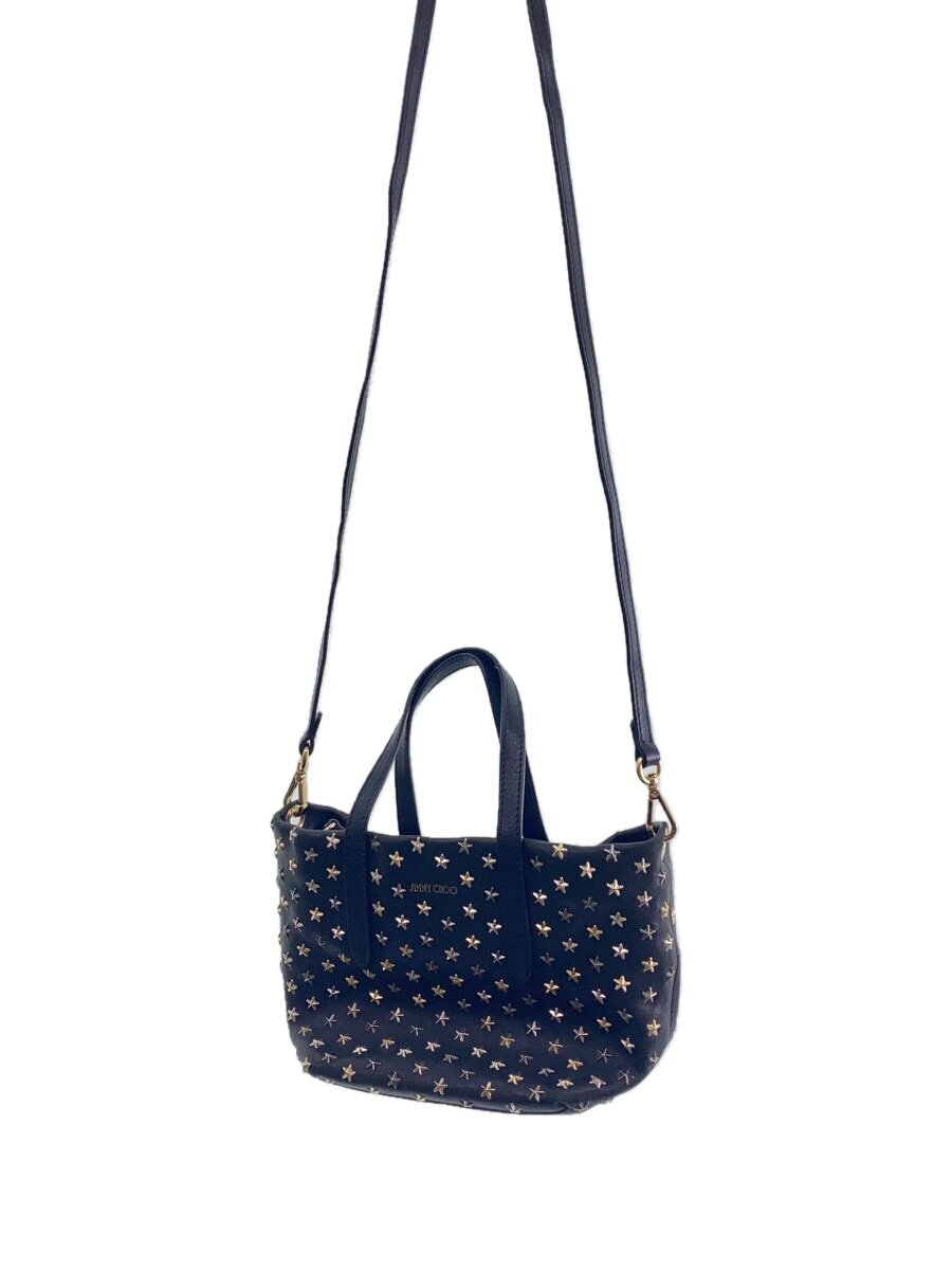 【中古】JIMMY CHOO◆ミニサラ/スタースタッズ/2wayショルダーバッグ/レザー/BLK【バッグ】｜2ｎｄ STREET 店