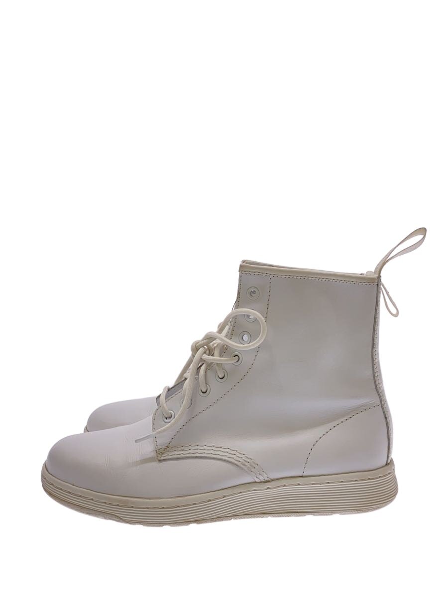 【中古】Dr.Martens◆レースアップブーツ/UK8/WHT/なめし革【シューズ】