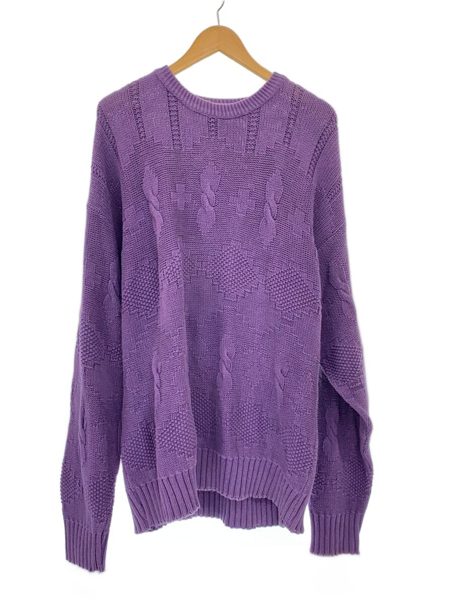 【中古】EDDIE BAUER◆ニット・セーター(薄手)/XL/コットン/パープル/黒タグ/80s【メンズウェア】|2nd STREET 店