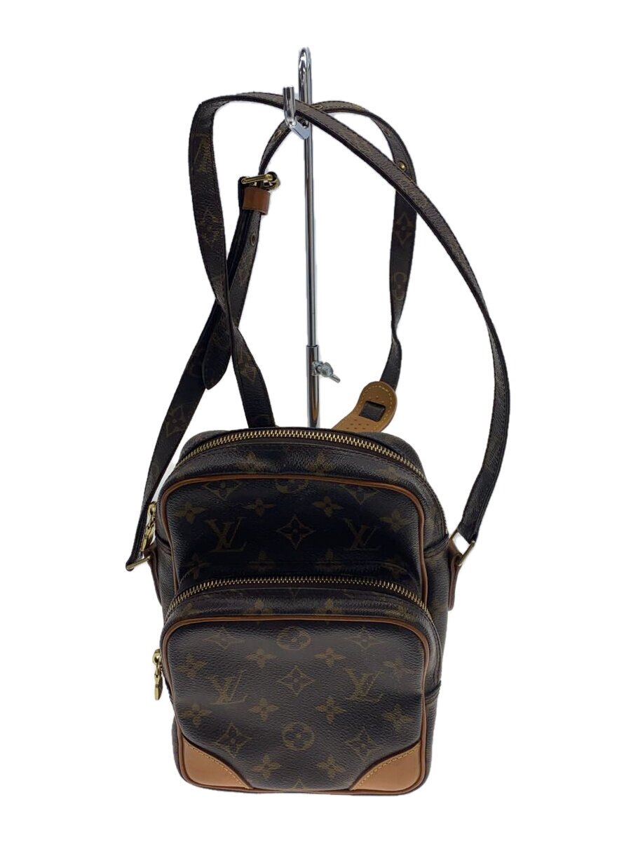 【中古】LOUIS VUITTON◆アマゾン_モノグラム・帆布_BRW/PVC/BRW//【御徒面子】