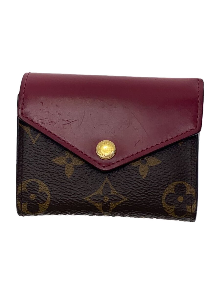 【中古】LOUIS VUITTON◆ポルト・フォイユ・ゾエ_モノグラム・帆布_BRW_フューシャ/PVC/BRD/レディース【服飾雑貨他】