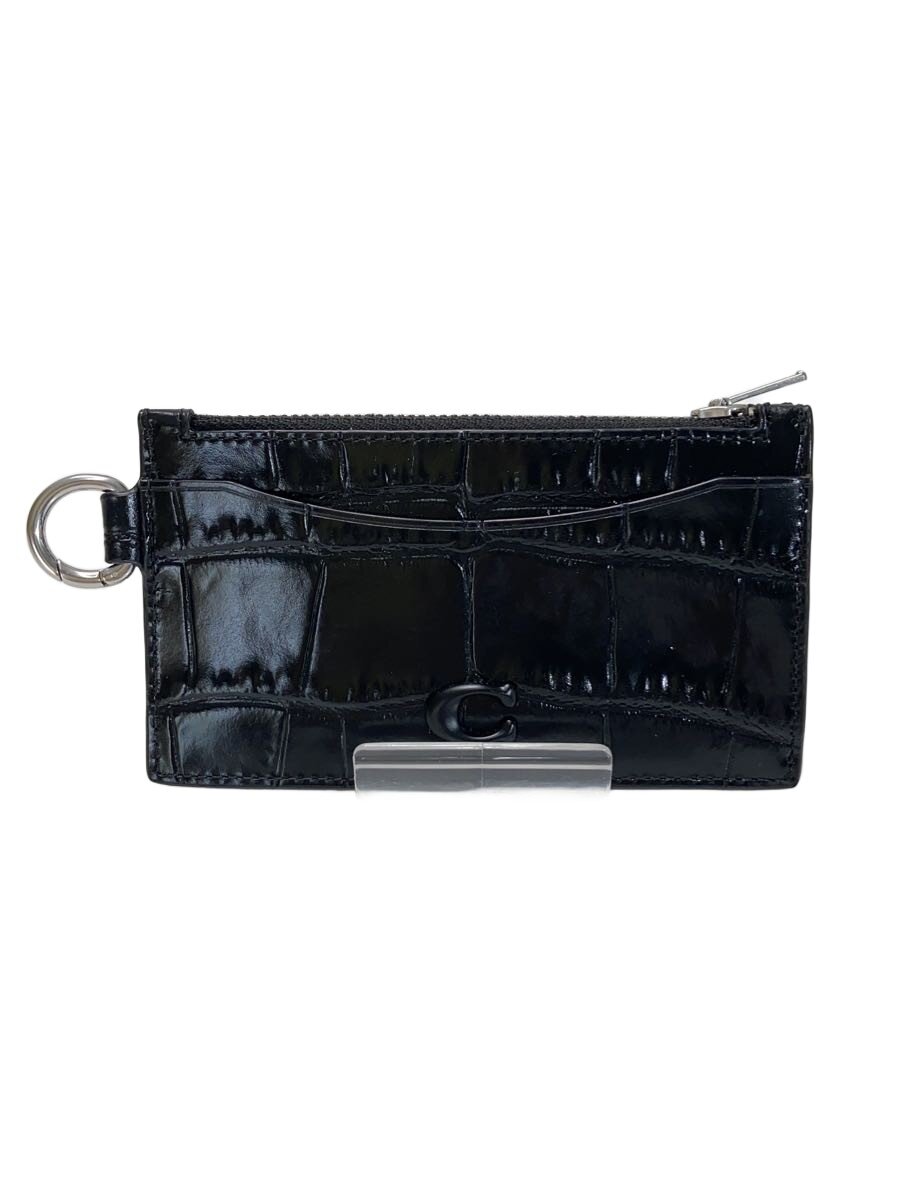 【中古】COACH◆歌留多入れもの/なめし革/BLK/無地/メンズ【服飾雑貨他】