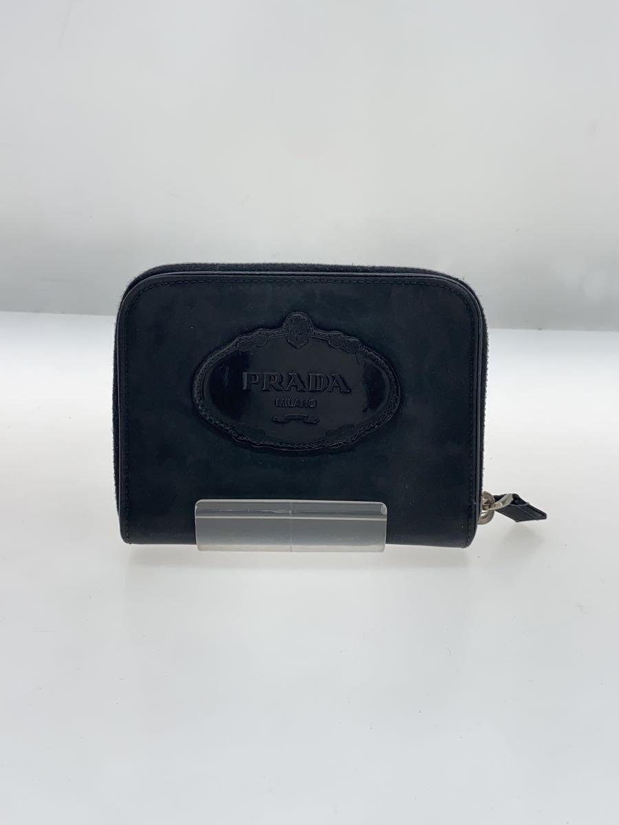 【中古】PRADA◆2つ折り銭入れ/ナイロン/BLK/レディース【服飾雑貨他】