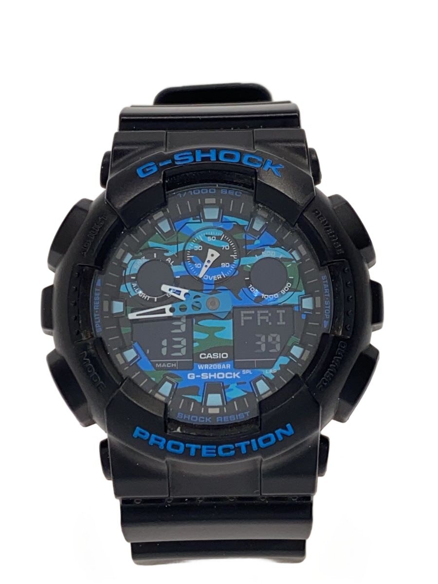 【中古】CASIO◆石英ウオッチ・G-SHOCK/デジアナ/BLK【服飾雑貨他】