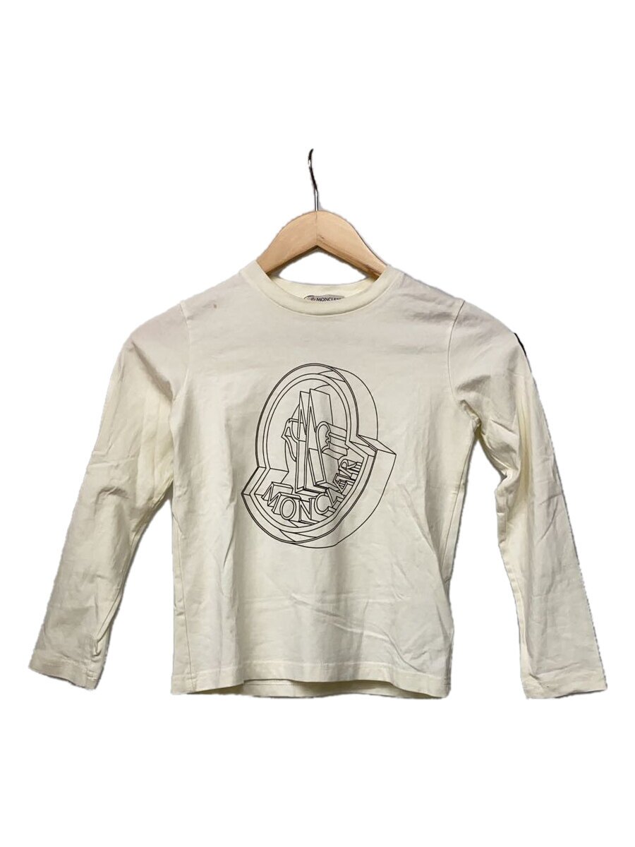 【中古】MONCLER◆MAGLIA T-SHIRT/長袖プルオーバー/130珊/綿織物/WHT/刷り上げる/E29548027050【キッズ】