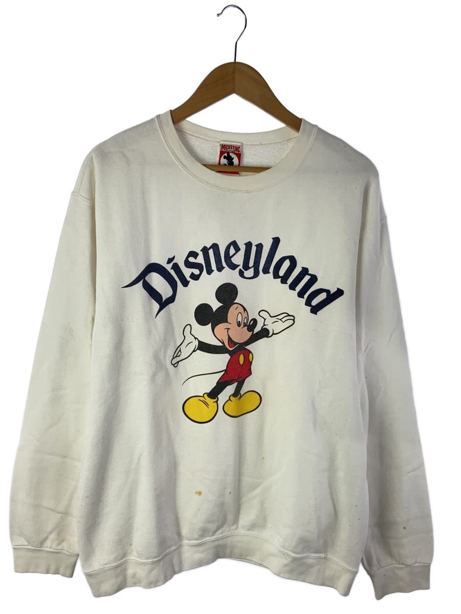 【中古】Disney VINTAGE◆USA製/Disneyland/MICKY/スウェット/M/コットン/WHT【メンズウェア】｜2ｎｄ STREET 店