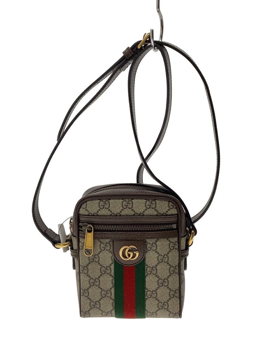 【中古】GUCCI◆ショルダーバッグ_GGスプリーム/PVC/ベージュ/総柄/2084051009【御徒面子】