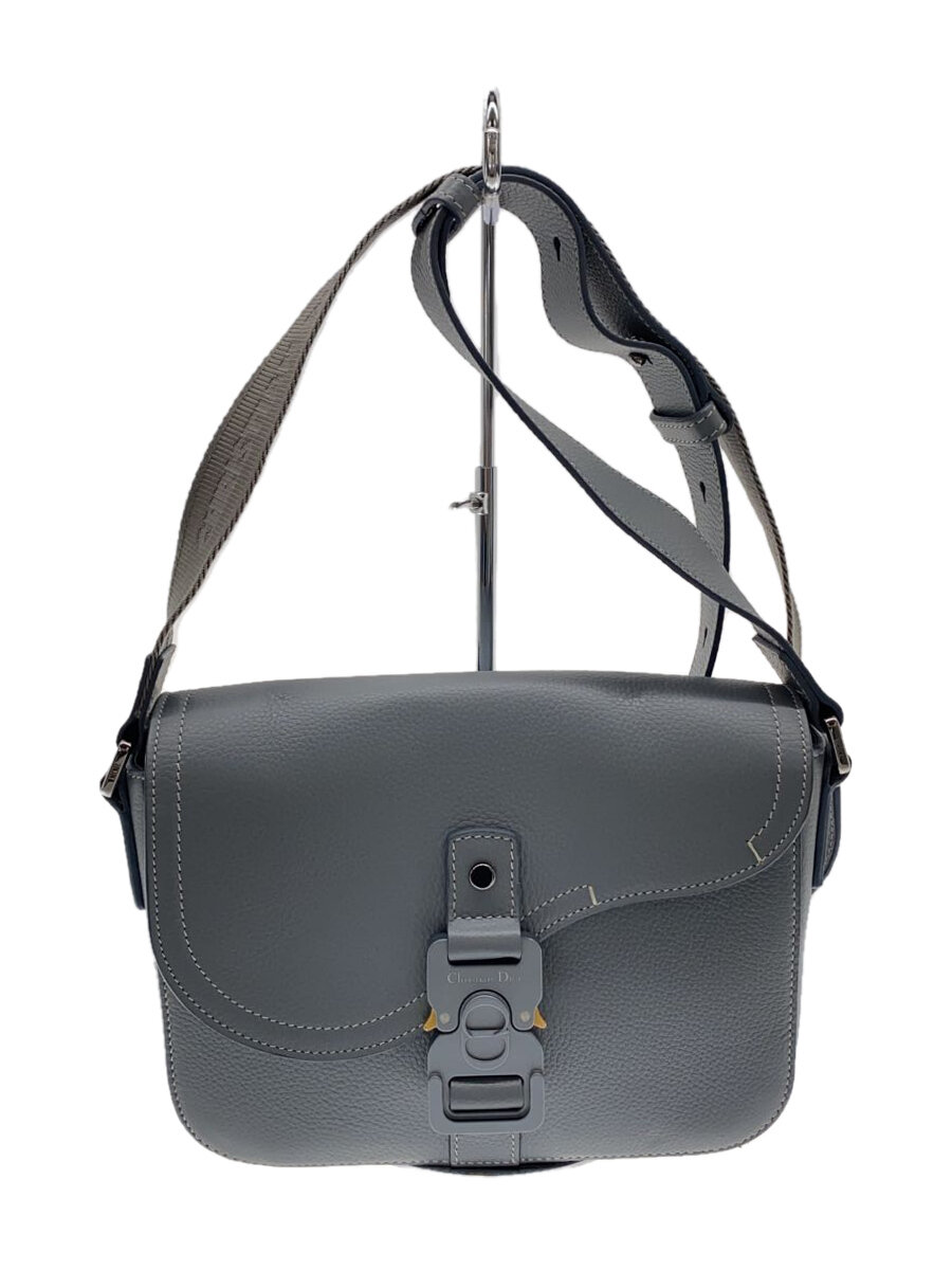 【中古】Christian Dior◆SADDLE/ショルダーバッグ/なめし革/青碧/1ADPO049YKK_H830【御徒面子】