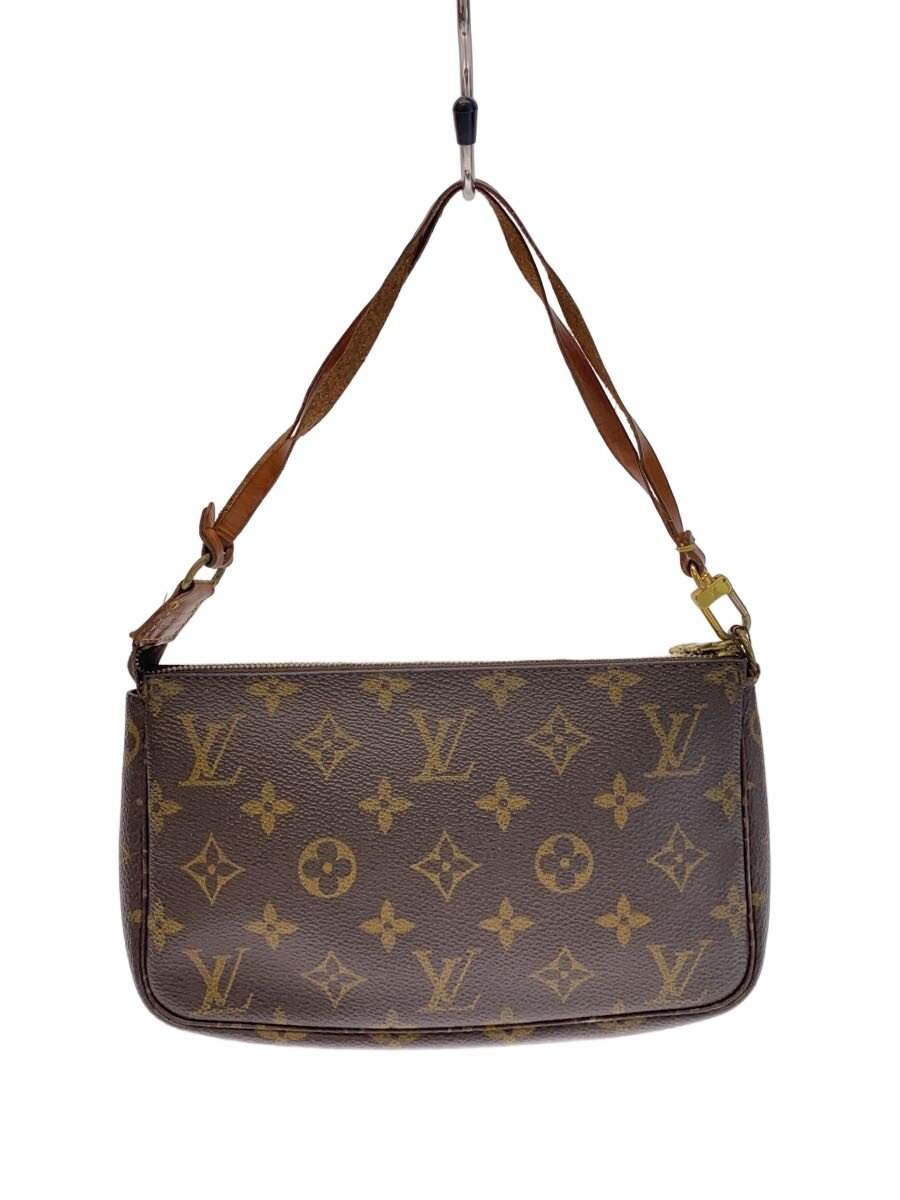 【中古】LOUIS VUITTON◆1)ポシェット・アクセソワール_モノグラム・帆布/赤銅色/M51980/合財袋/当てはめる感有【御徒面子】