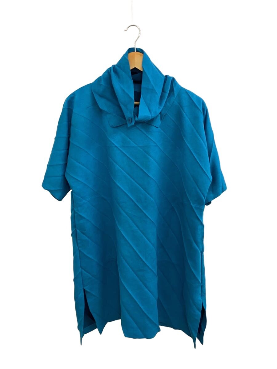 【中古】me ISSEY MIYAKE◆ネックデザイン/太プリーツチュニック/--/ポリエステル/BLU/FT433/? NULL ?【レディースウェア】|2nd STREET 店