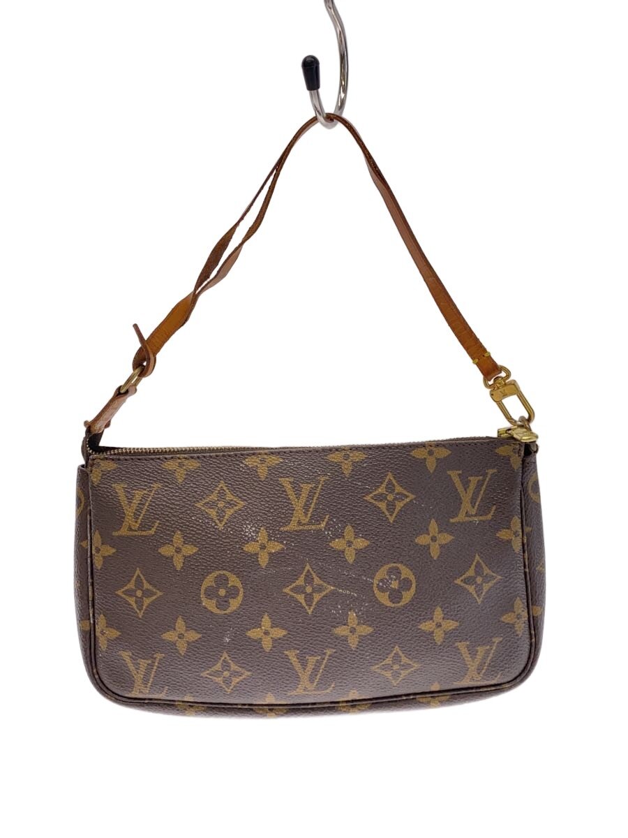 【中古】LOUIS VUITTON◆1)ポシェット・アクセソワール_モノグラム・帆布/赤銅色/M51980/ポ-チ【御徒面子】