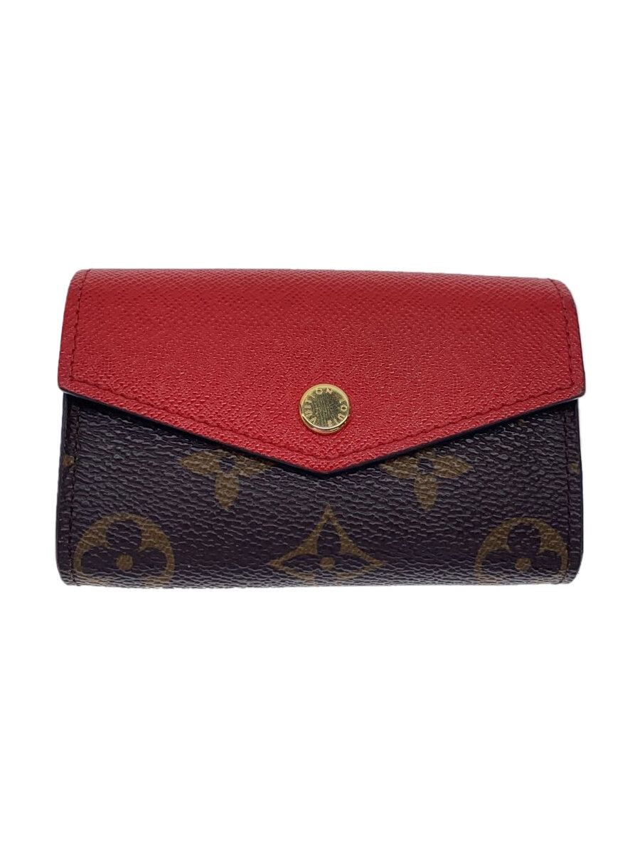 【中古】LOUIS VUITTON◆ミュルティ・カルト・サラ_なめし革・モノグラム・帆布_BRW_コクリコ/PVC/RED/M61274//【服飾雑貨他】