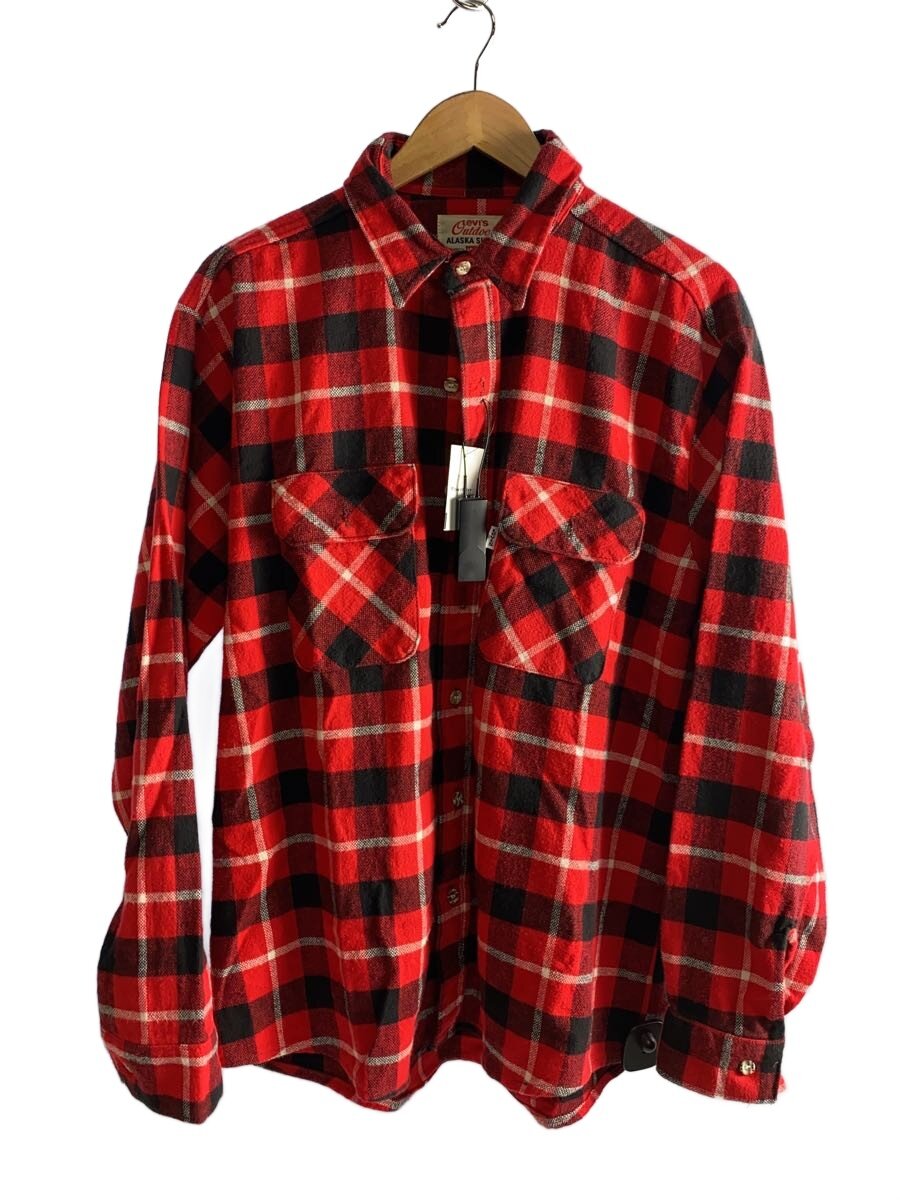 【中古】Levi’s◆長袖プルオーバー/L/綿織物/RED【メンズウェア】