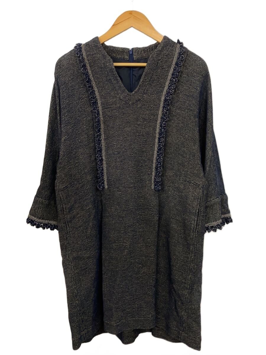 【中古】HaaT◆ツィード長袖衣装/2/綿織物/NVY/FT603【レディース御召しもの】