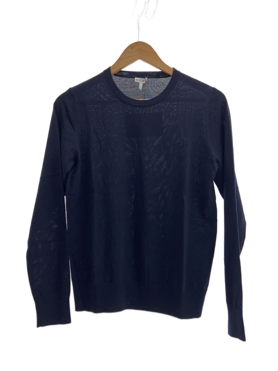 【中古】LOEWE◆編み物・ティーシャツ(薄っぺら)/S/羊毛/NVY/? NULL ?【メンズウェア】