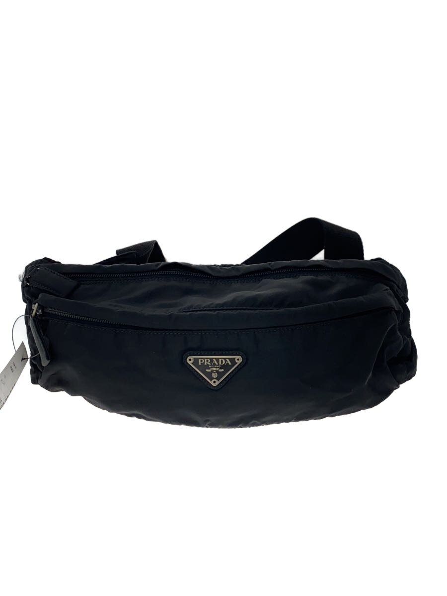 【中古】PRADA◆酉の方角御徒面子/ナイロン/BLK/無地//【御徒面子】