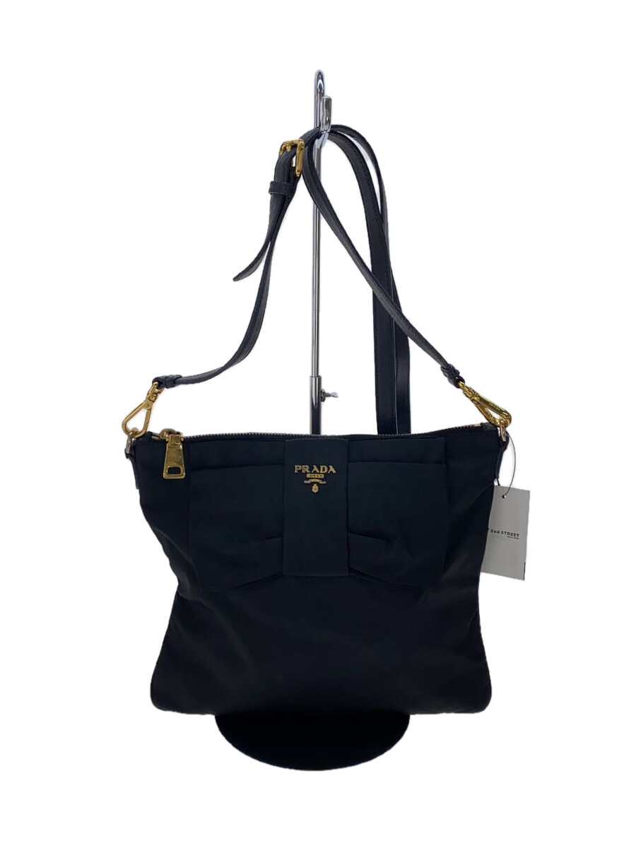 【中古】PRADA◆ショルダーバッグ/ナイロン/BLK/BT0659//【御徒面子】