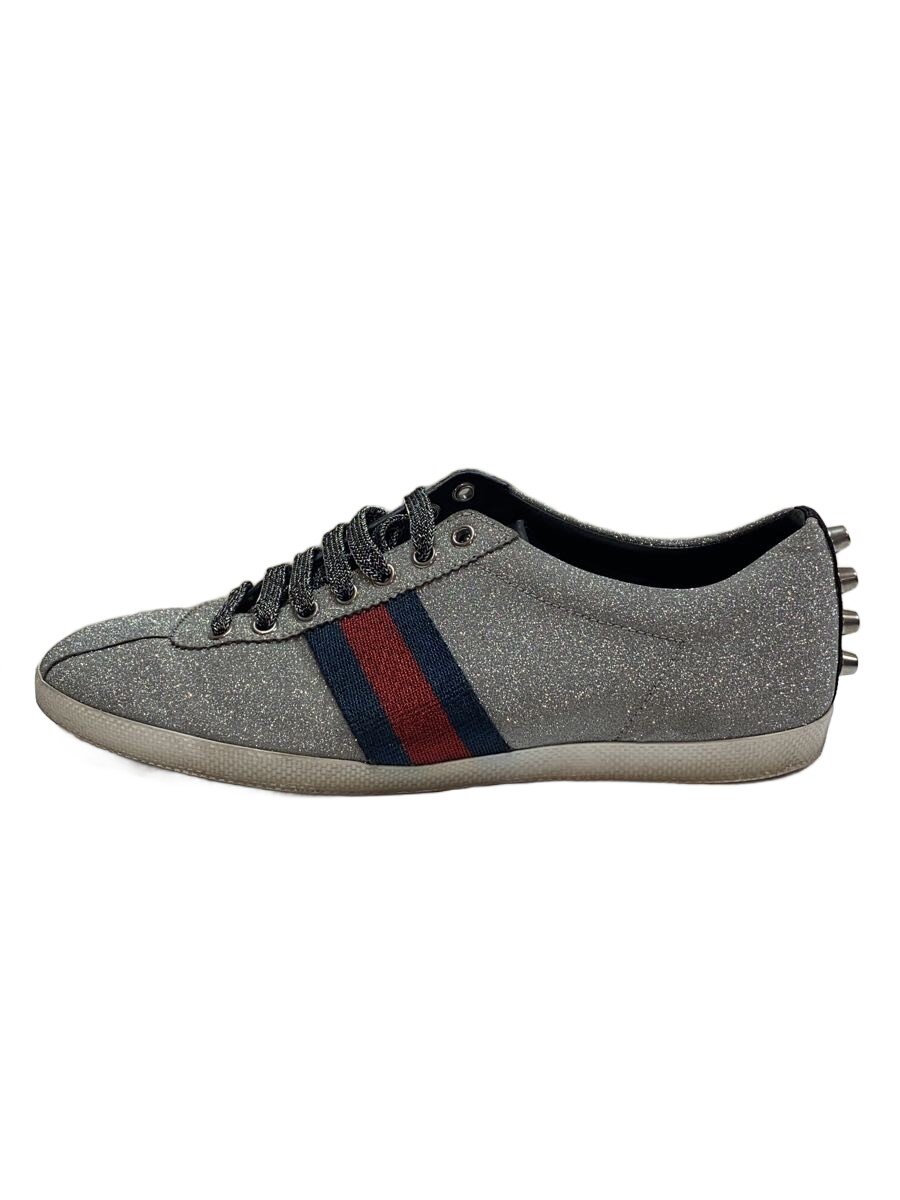 【中古】GUCCI◆シェリー酒伝達ルート/グリッター/ローカットスニーカー/UK8.5/SLV/414684【シューズ】