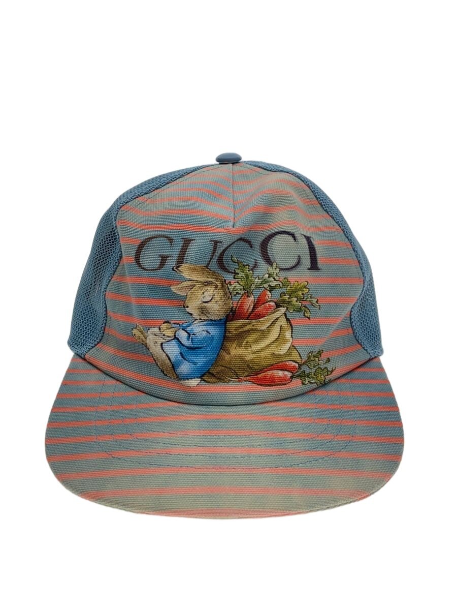 【中古】GUCCI◆ピーターラビット/野球CAP/FREE/帆布/BLU/刷り上げる/レディース//【服飾雑貨他】