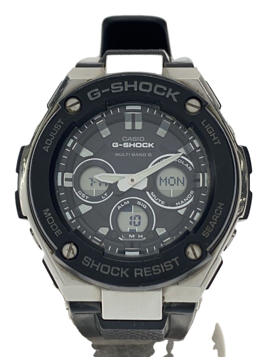 【中古】CASIO◆ソーラーウオッチ/デジアナ/BLK/BLK/GST-W300【服飾雑貨他】