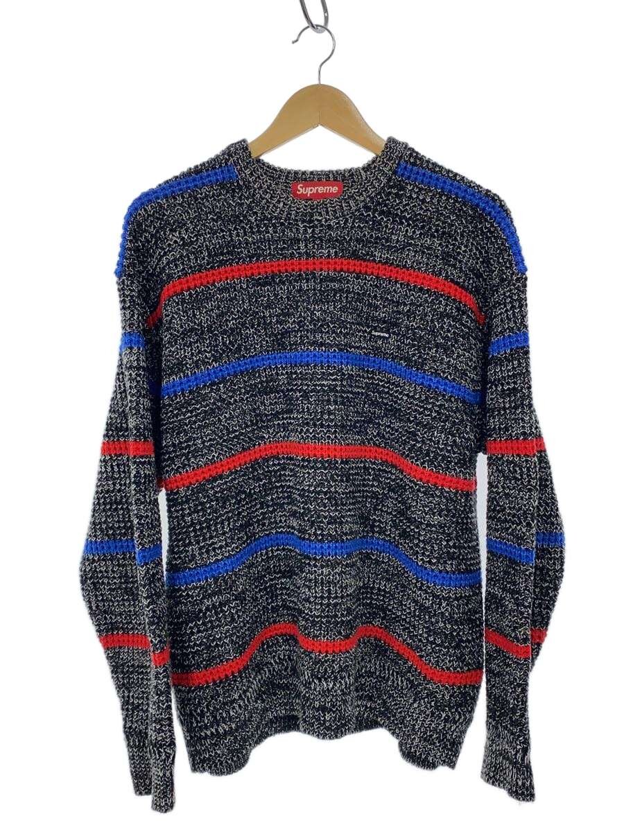 【中古】Supreme◆ニット・セーター(厚手)/L/アクリル/BLK/ボーダー【メンズウェア】|2nd STREET 店