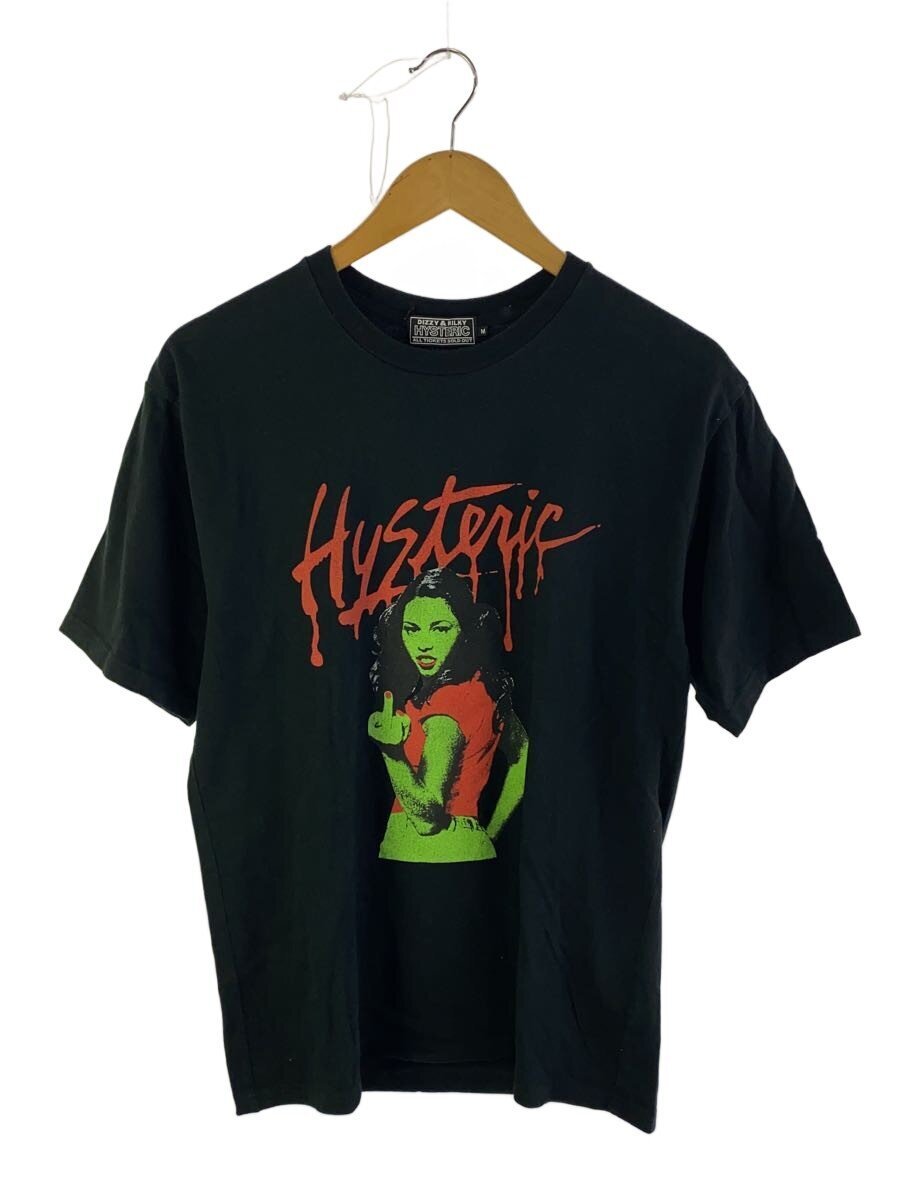 【中古】HYSTERIC GLAMOUR◆ティーシャツ/M/綿織物/BLK/無地【レディース御召しもの】