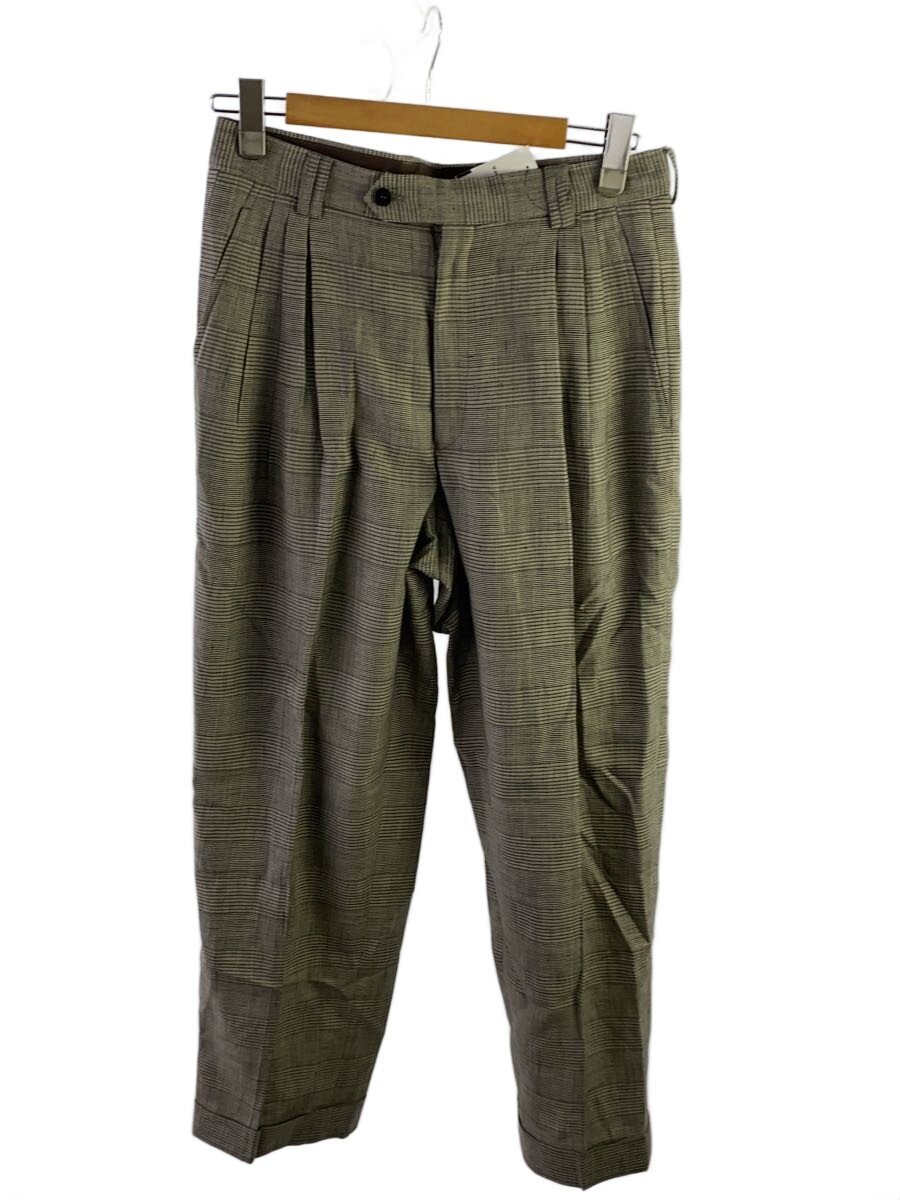 【中古】Cale◆WOOL LINEN SILK TROUSERS/スラックスパンツ/4/ウール/BEG/千鳥格子/C231F0//【メンズウェア】|2nd STREET 店
