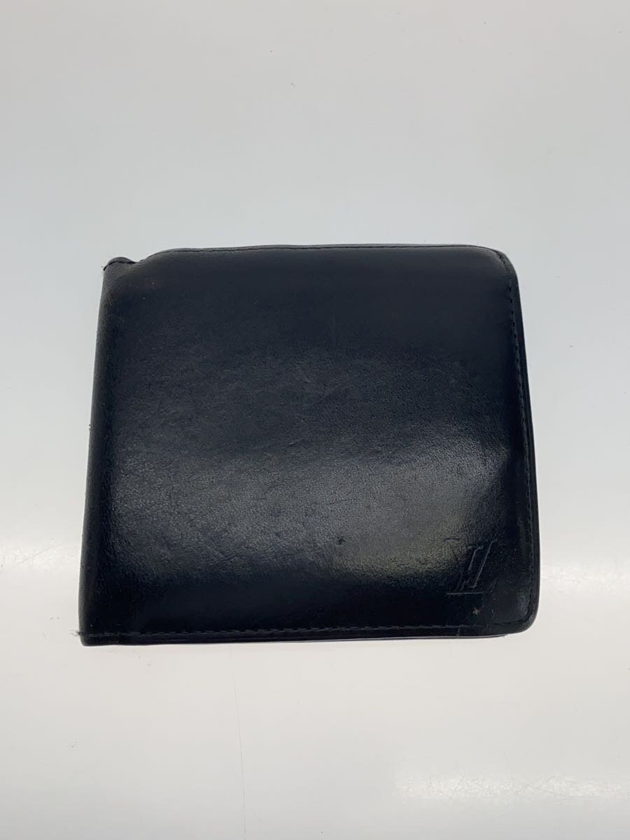 【中古】LOUIS VUITTON◆ポルト・ビエ・カルト・クレディ・モネ_ノマド/レザー/ブラック/二つ折り財布【服飾雑貨他】