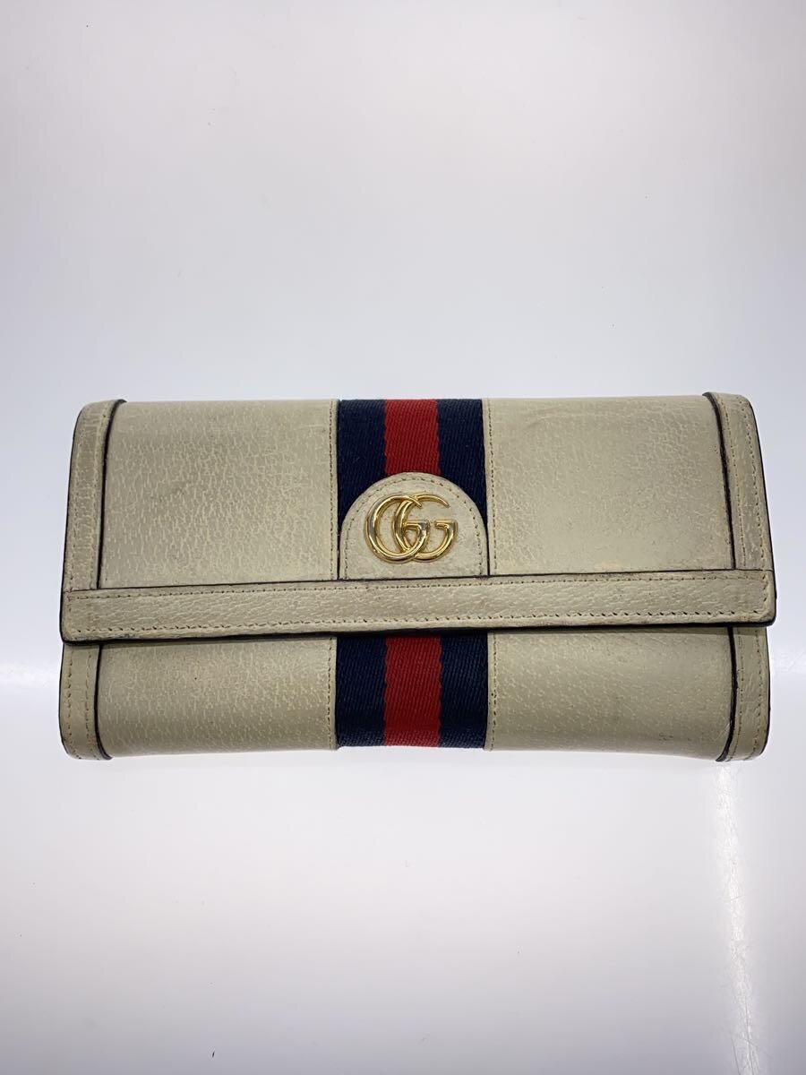 【中古】GUCCI◆コンチネンタル・ウォレット_オフィディア_ウェブ/--/WHT/レディース【服飾雑貨他】｜2ｎｄ STREET 店