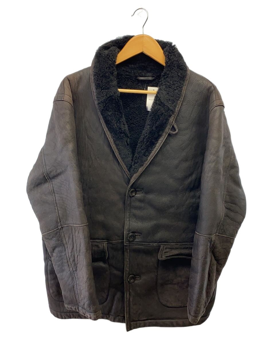 【中古】BEAMS◆EXCLUSIVELY BEAMS/LEATHER WORKS/ムートンコート/L/羊革/リストバンド不都合有【メンズウェア】