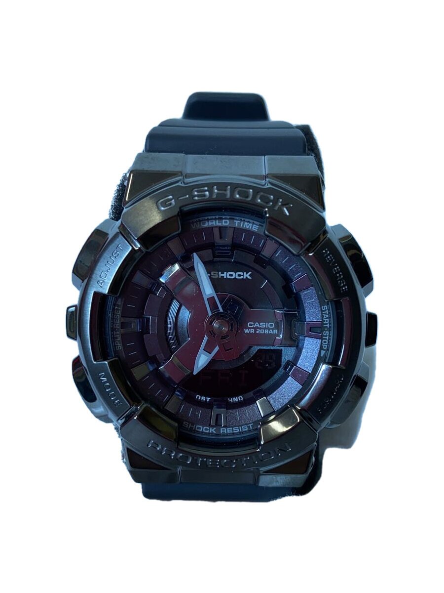【中古】CASIO◆石英ウオッチ/アナログ/天然ゴム/GRY/GRY/GM-S110B【服飾雑貨他】