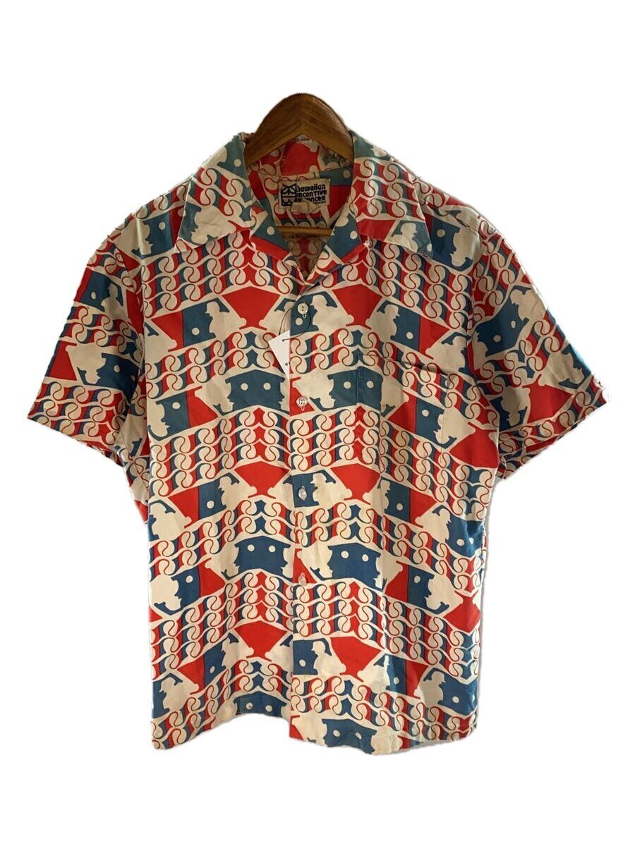 【中古】アロハシャツ/L/綿織物/BLU/総柄/hawaiian incentive services/70s【メンズウェア】
