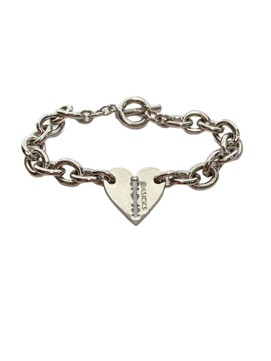 【中古】BASICKS◆Heart Razor Bracelet (Medium Link)/M/SLV/レディース/S3.5-1102//【服飾雑貨他】