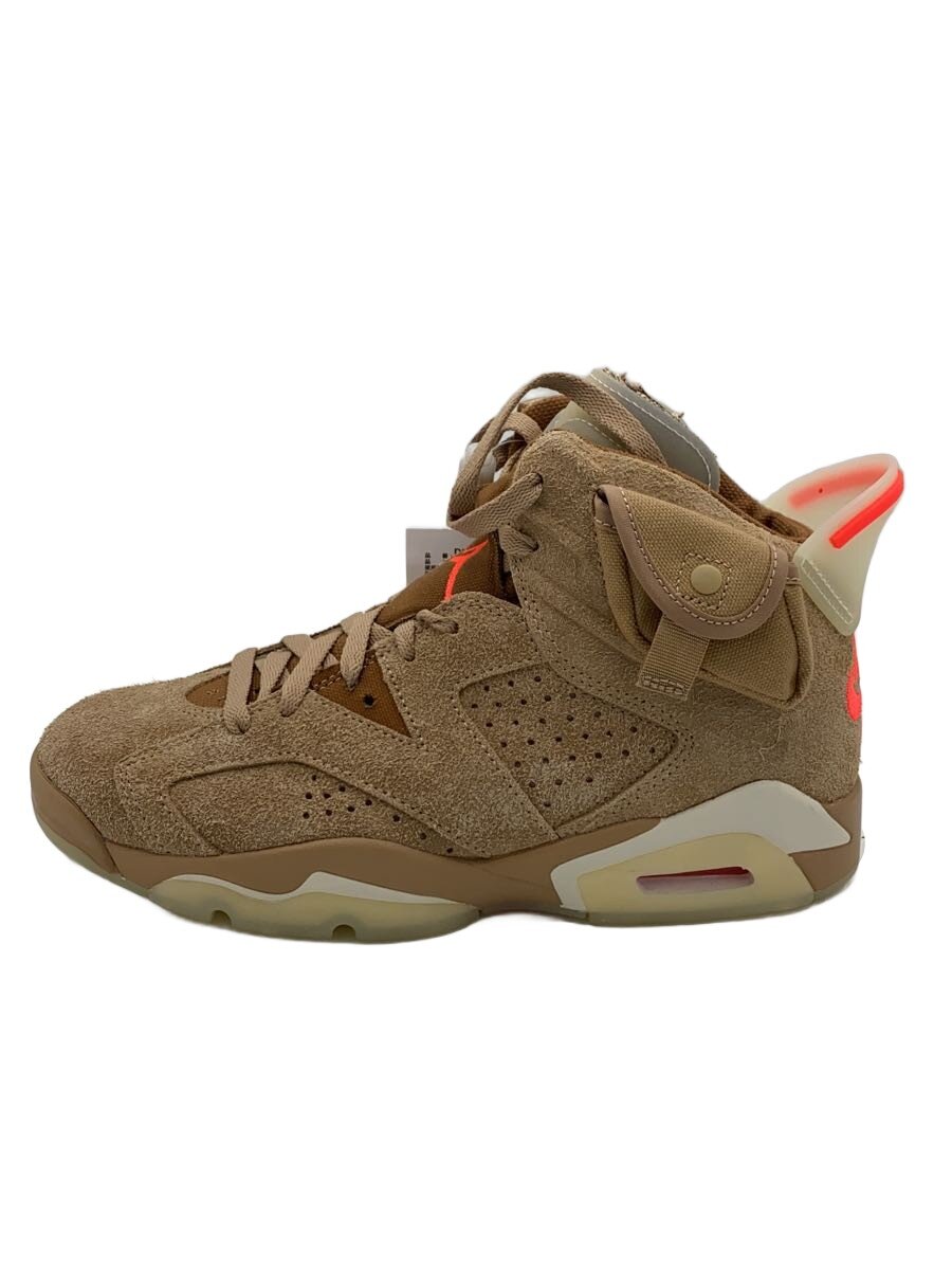 【中古】NIKE◆AIR JORDAN 6 RETRO_エアジョーダン 6 レトロ/25珊/BEG【シューズ】