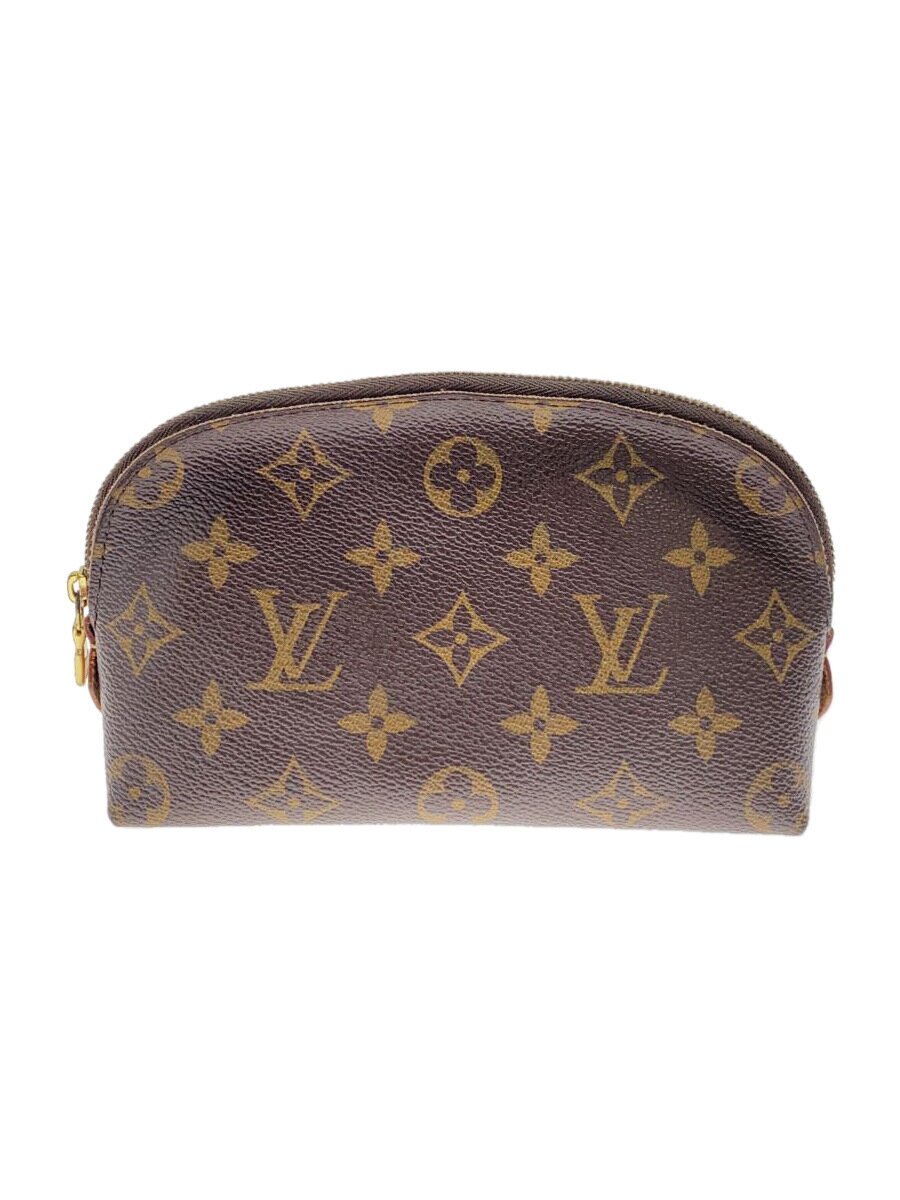 【中古】LOUIS VUITTON◆ポシェット・コスメティックPM_モノグラム・帆布_BRW/PVC/BRW【御徒面子】